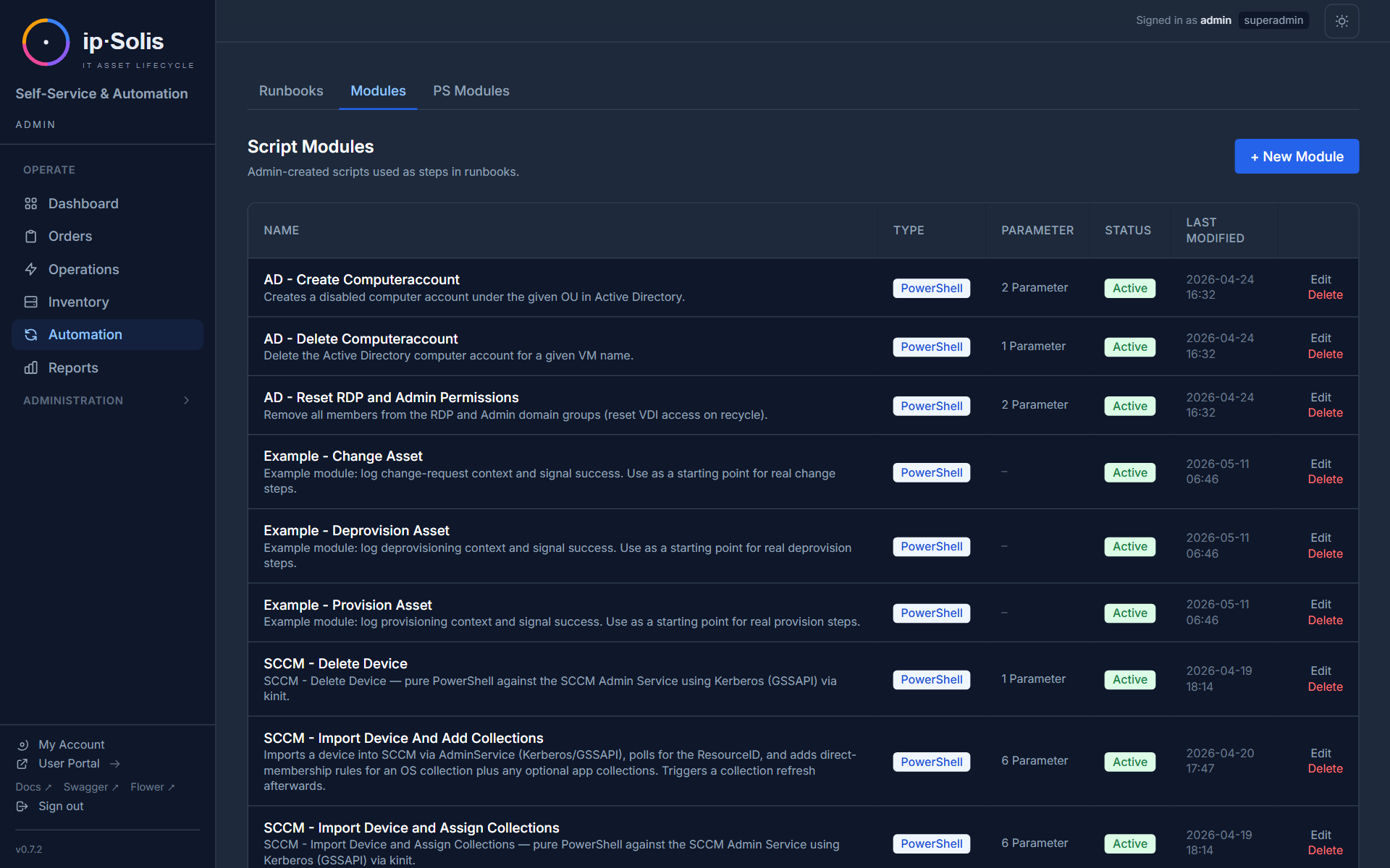 Liste der Skriptmodule