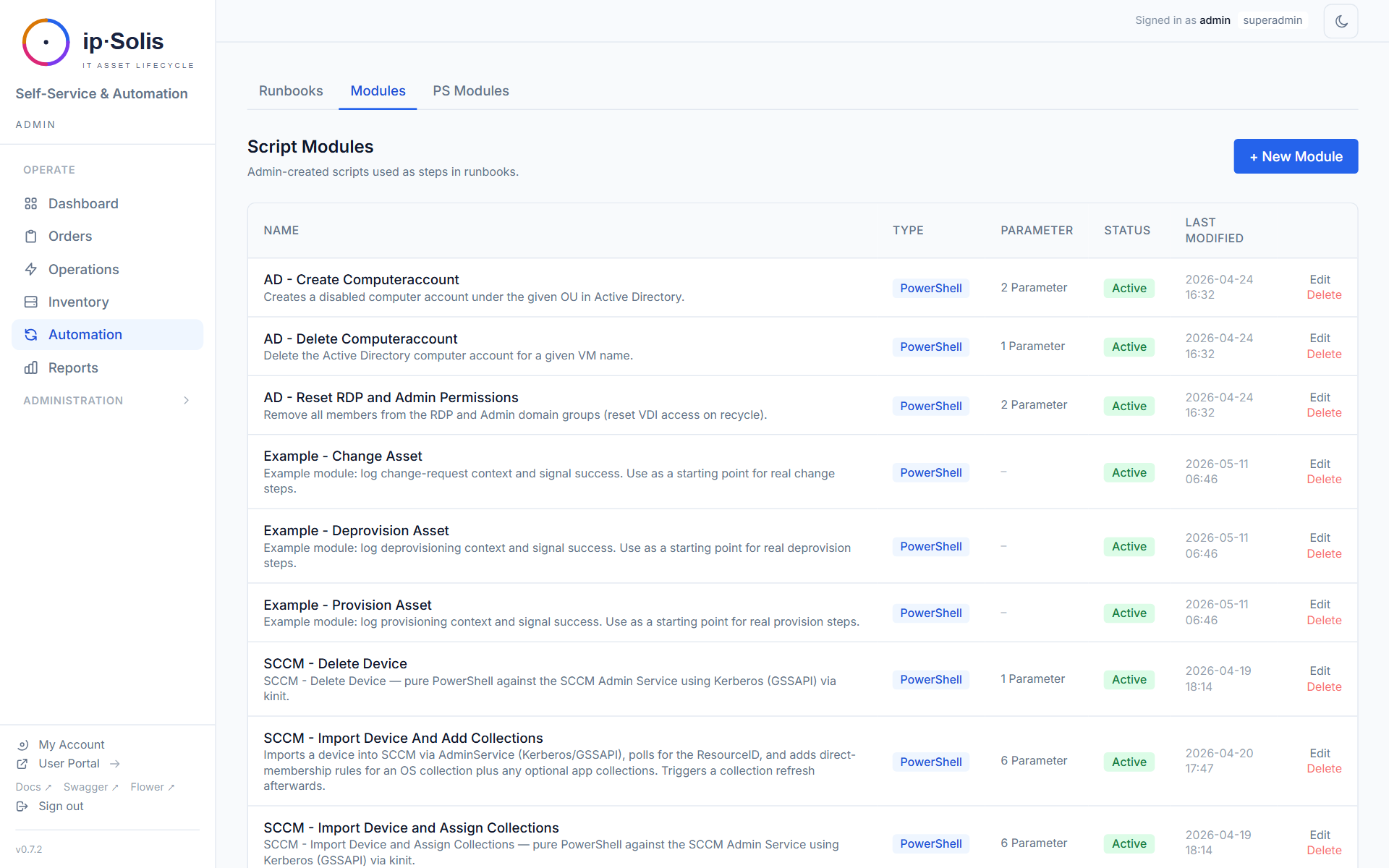Liste der Skriptmodule