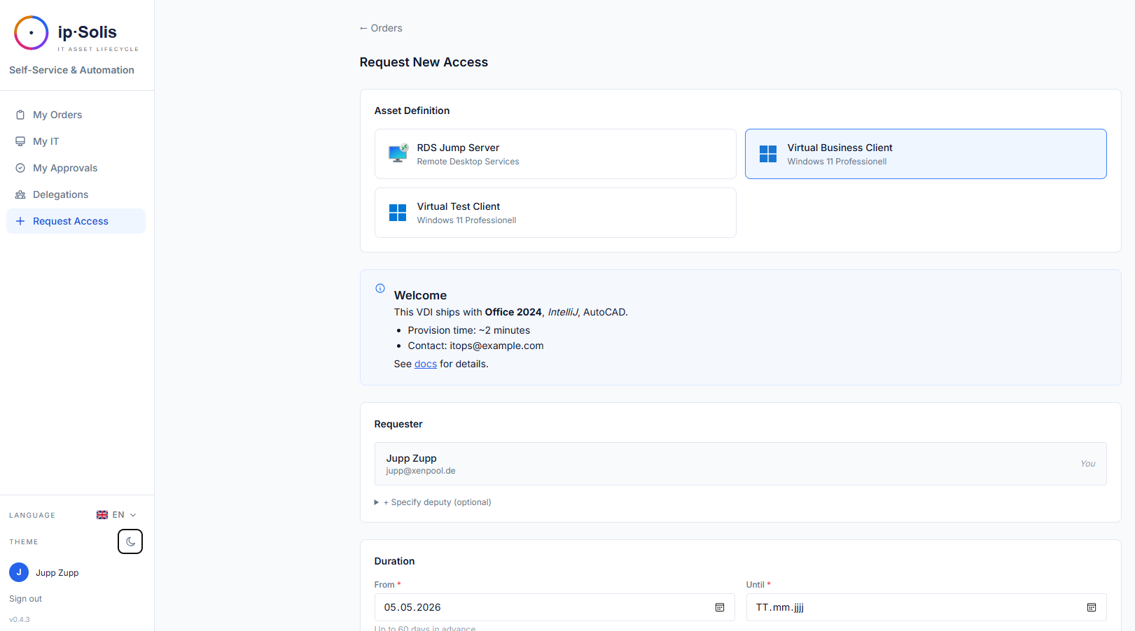 Portal catalog